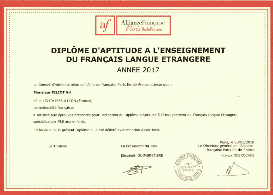 Advanced Certificate Course in French Language